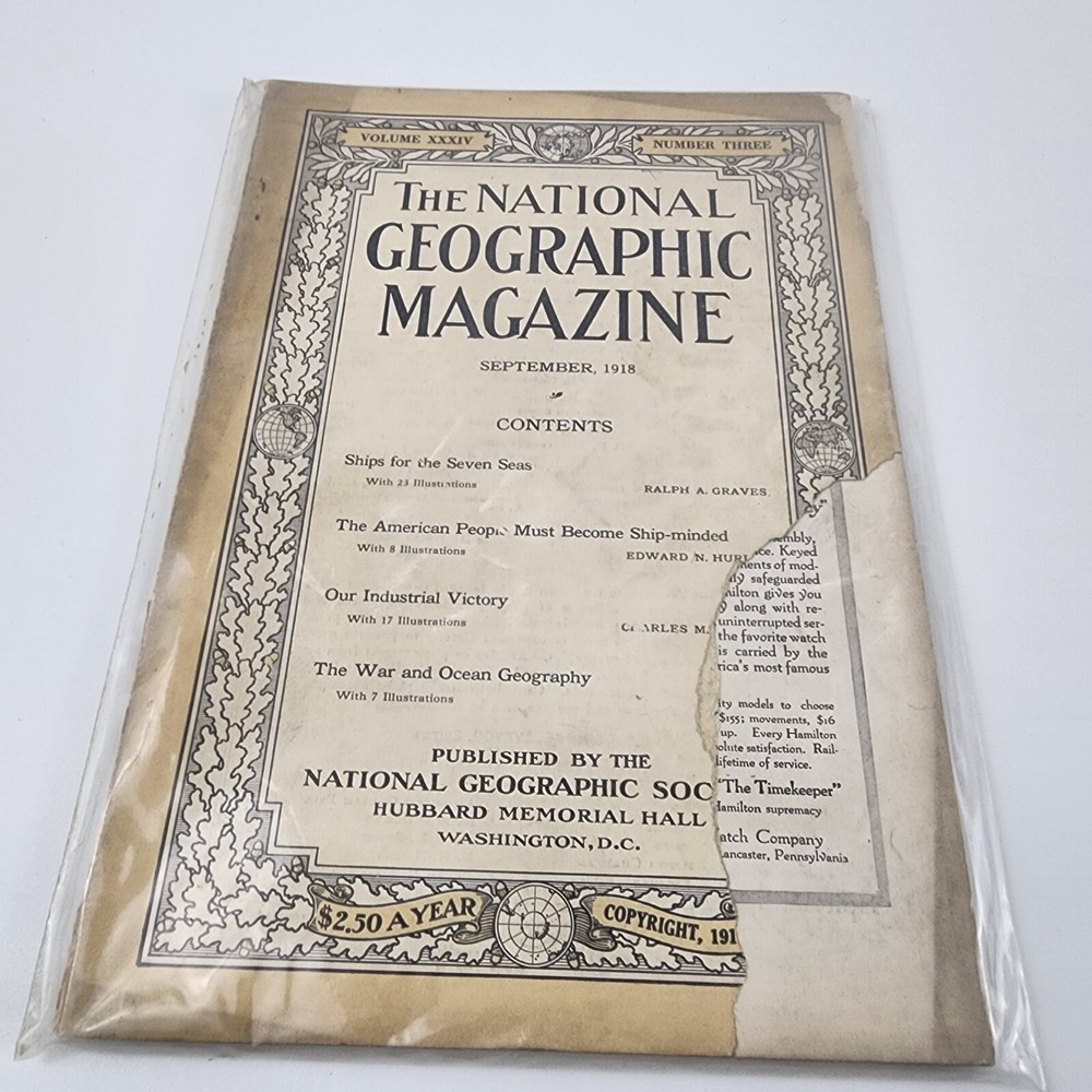 National Geographic Magazine September 1918 No ‎ Insert